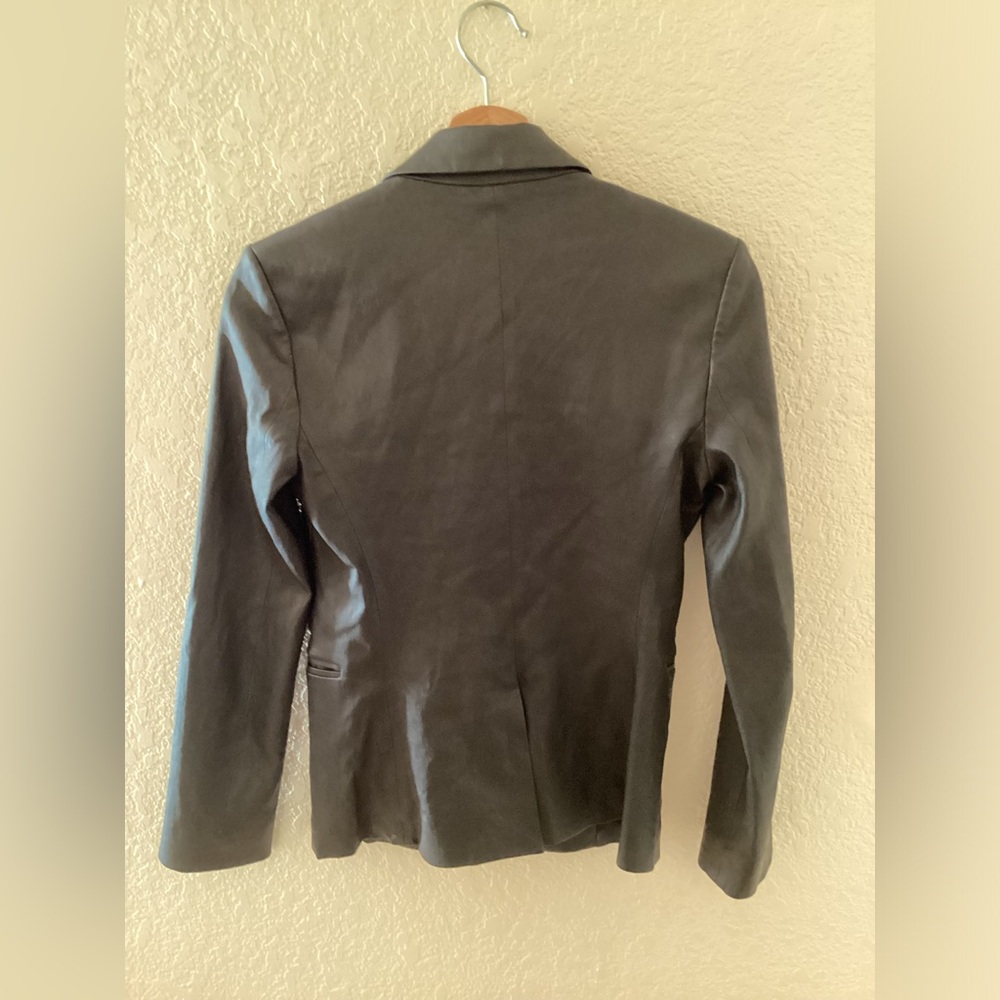 Theory Single breast Black Lamb Leather Blazer - Picture 2 of 3